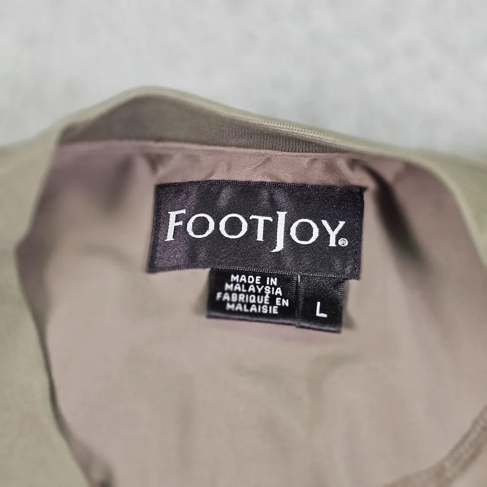 FootJoy Pullover Mens Large Tan V-Neck Golf Windbreaker Windshirt Jacket